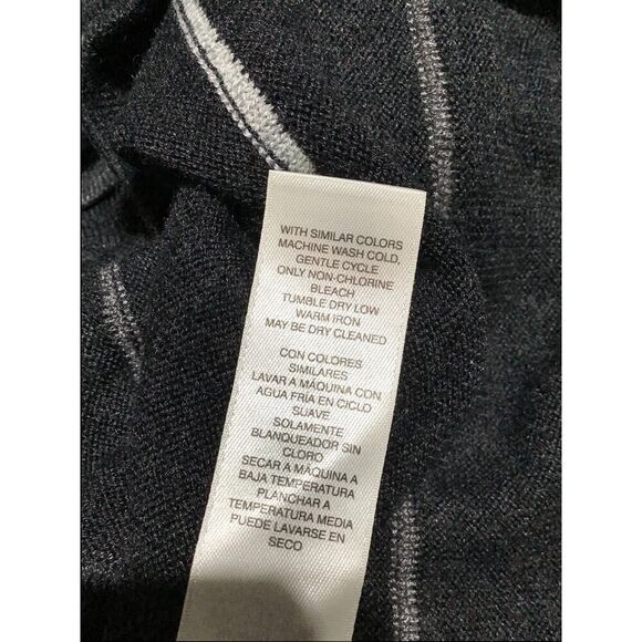 Chico's Gray Cashmere Striped Sweater, Size 12 - Picture 8 of 8